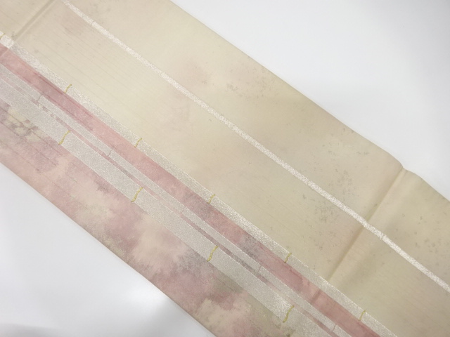 竹縞模様織り出し袋帯